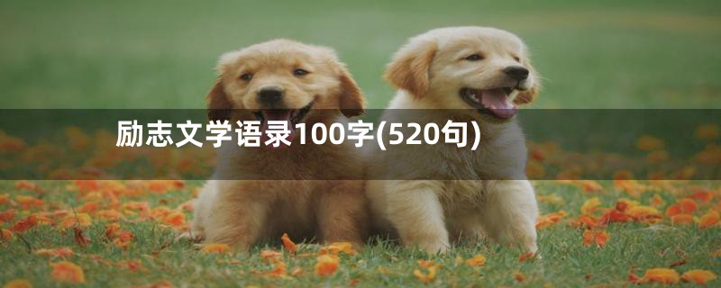 励志文学语录100字(520句)