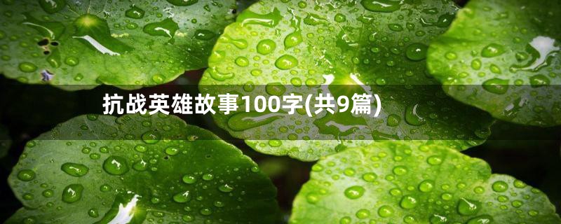抗战英雄故事100字(共9篇)
